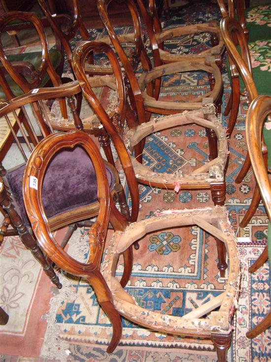 Set of 6 buckle back Victorian chairs(-)